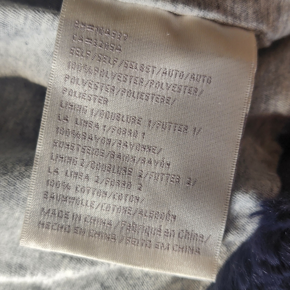 Anthropologie Tiny Editions Midnight Blue Faux‎ Fur Coat Sz S - Picture 7 of 7